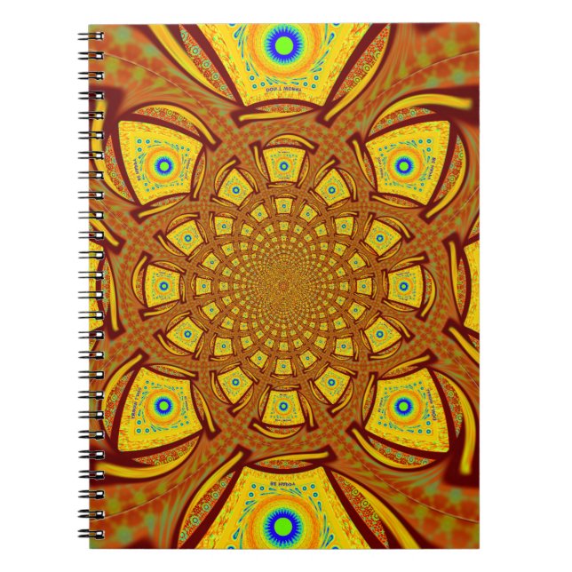 Caderno Espiral Ouro Caleidoscópio (Frente)