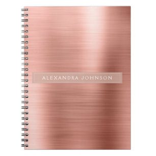 Caderno Espiral Ouro cor-de-rosa - feminino profissional da folha