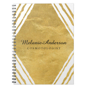 Caderno Espiral Ouro customizável e livro de nota branco