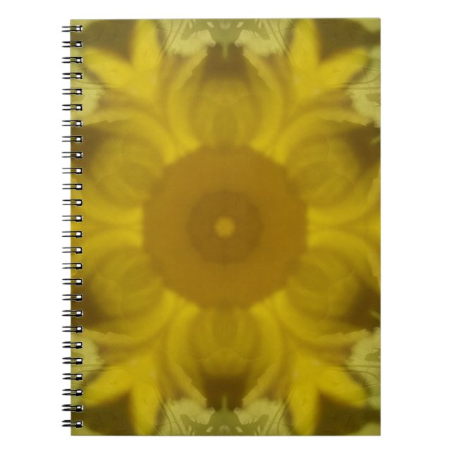 Caderno Espiral Ouro de Intermitência da Flor Sunshine (Frente)
