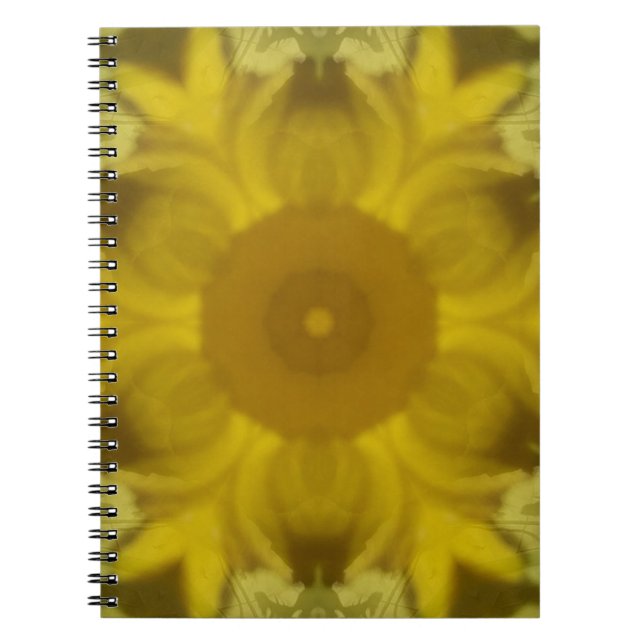 Caderno Espiral Ouro de Intermitência da Flor Sunshine (Frente)