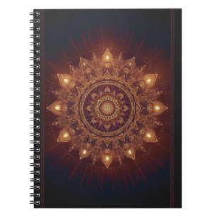 Caderno Espiral Ouro Diwali Mandala - Luz dentro e ao redor