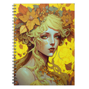 Caderno Espiral Ouro Elf Fairy Fae Fantasy Art
