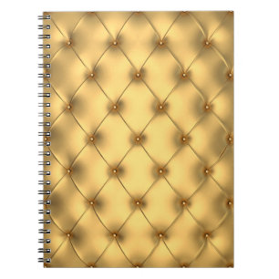 Caderno Espiral Ouro Glamor: Decoração Interior Luxuosa.