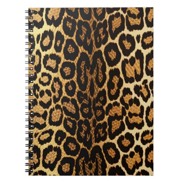 Caderno Espiral Ouro Leopardo 🐆 Chic (Frente)