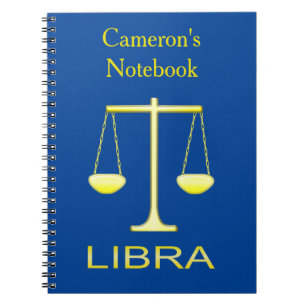Caderno Espiral Ouro Libra Escala - Sinal de Estrela Personalizado