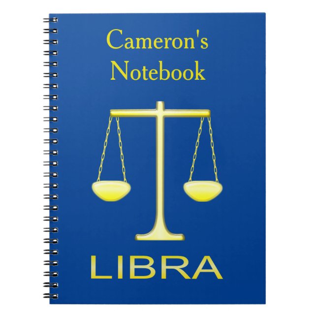 Caderno Espiral Ouro Libra Escala - Sinal de Estrela Personalizado (Frente)