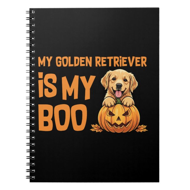Caderno Espiral Ouro Retriever Halloween (Frente)