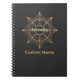 Caderno Espiral Ouro Serenity Mandala Sagrado Personalizado