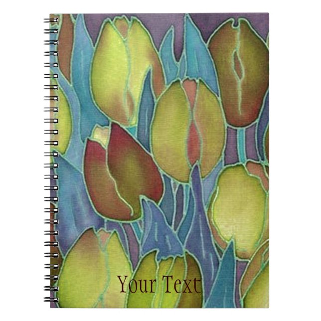 Caderno Espiral Ouro Tulipa Diário Spiral-Bound Notebook (Frente)