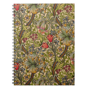 Caderno Espiral Ouro Vintage Lilly Floral