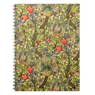 Caderno Espiral Ouro William Morris Lily Vintage