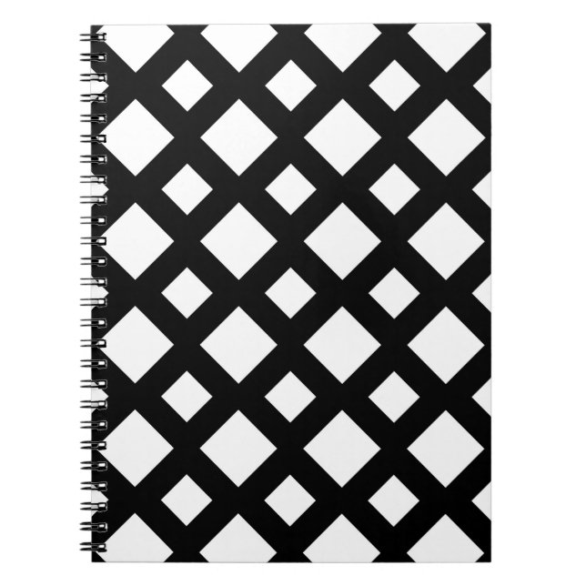 Caderno Espiral Ouros brancos em preto (Frente)