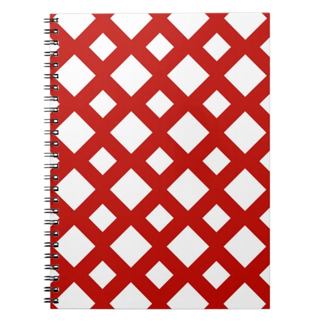 Caderno Espiral Ouros brancos em vermelho (Frente)