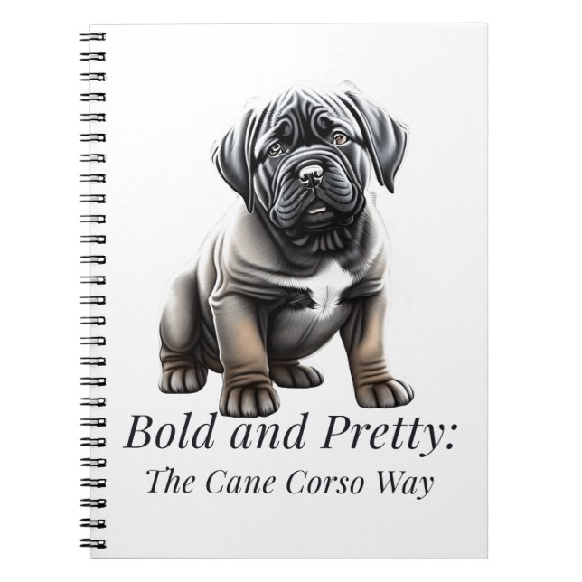 Caderno Espiral Ousado e bonito: o jeito Cane Corso (Frente)