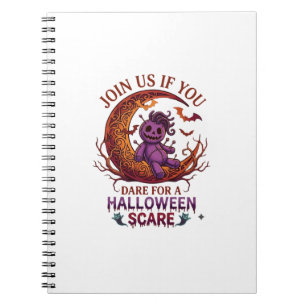 Caderno Espiral Ousar Halloween Assustar Boneco de Voodoo Roxo Cre