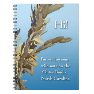 Caderno Espiral Outer Banks Carolina do Norte Aveia Selvagem