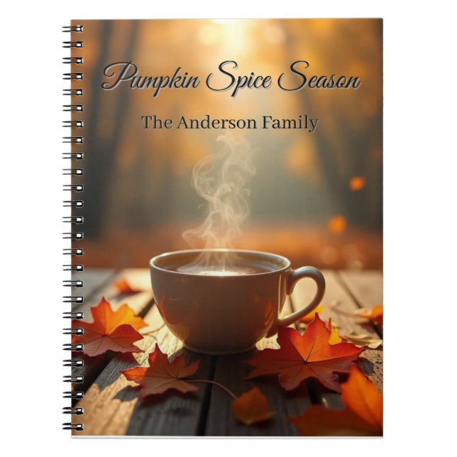 Caderno Espiral Outono Personalizado com Tempero de Abóbora (Frente)