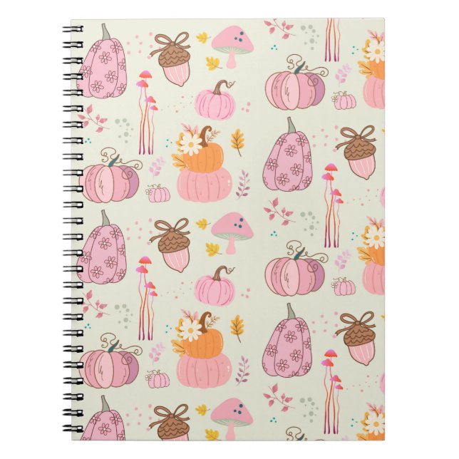 Caderno Espiral Outono Rosa (Frente)