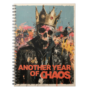 Caderno Espiral "Outro Ano de Caos" Design do Rei Caveira Punk