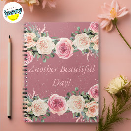Caderno Espiral Outro Bela Rosa Rosa Rosa Rosa Floral Notebook