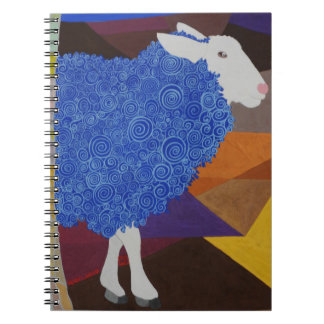 Caderno Espiral Ovelha de lã azul