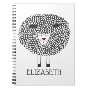 Caderno Espiral Ovelha de rabisco personalizada