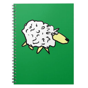 Caderno Espiral Ovelha divertida em estilo de desenho animado