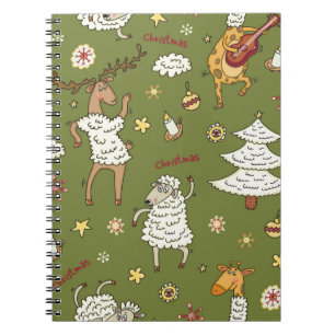 Caderno Espiral ovelhas natais vintages