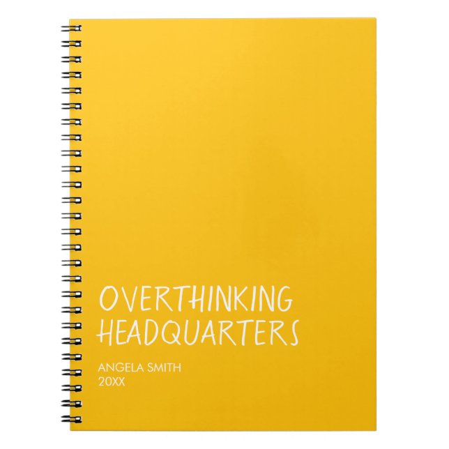 Caderno Espiral Overthinking Headquarters – Funny Overthinker Note (Frente)
