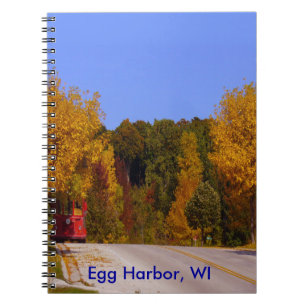 Caderno Espiral Ovo Harbor, WI Fall Season com carro de carro