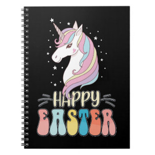 Caderno Espiral Ovos de coelho coelho felz pascoa da Unicorn