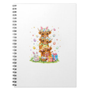 Caderno Espiral Ovos de Páscoa da Vaca Coquette Western Highland B