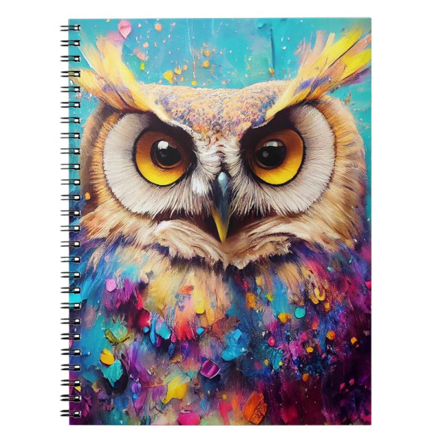 Caderno Espiral Owl Bird Animal Discovery Adventure Planet Nature (Frente)
