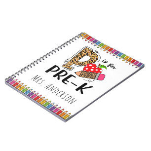 Caderno Espiral P é para professor pré-K de volta à escola
