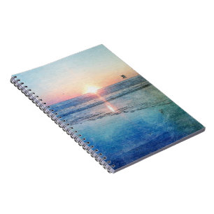 Caderno Espiral Pacific Beach Sunset Watercolor