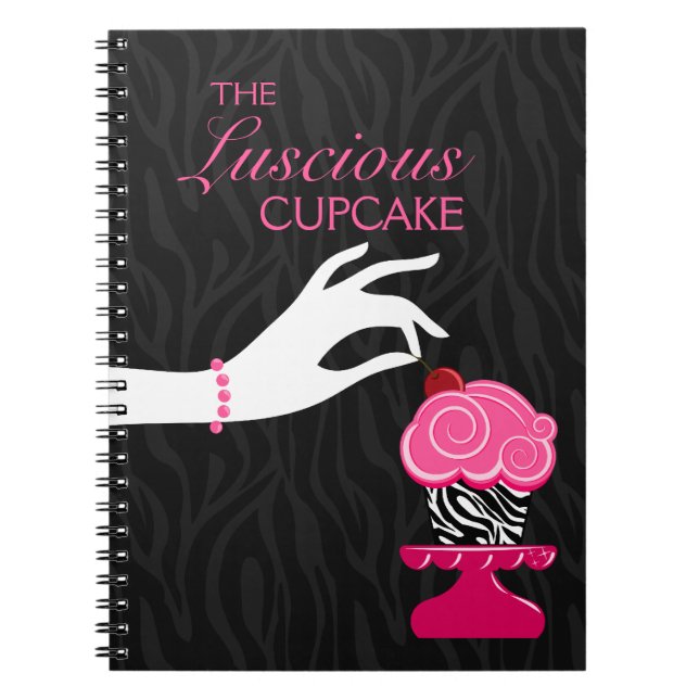 Caderno Espiral Padaria lunática do cupcake da zebra (Frente)