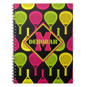 Caderno Espiral Padel Smash Notes com monograma