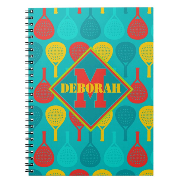 Caderno Espiral Padel Smash Notes com monograma (Frente)