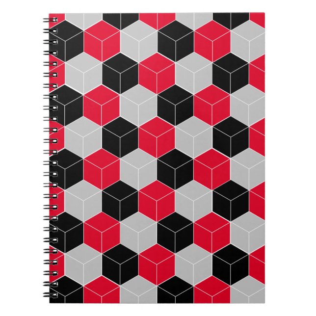 Caderno Espiral Padrão 3d cúbico (Frente)