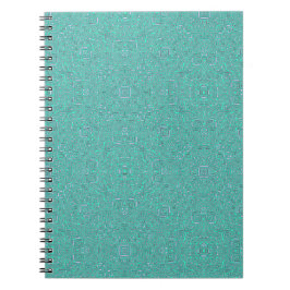 Caderno Espiral Padrão abstrato azul e verde