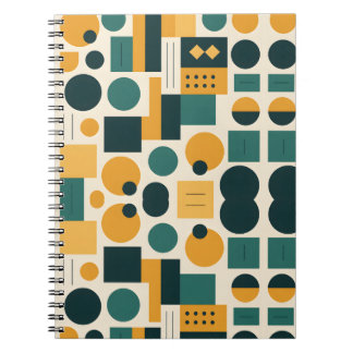 Caderno Espiral padrão abstrato Bauhaus