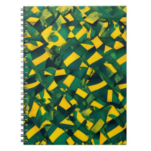 Caderno Espiral padrão abstrato brasileiro