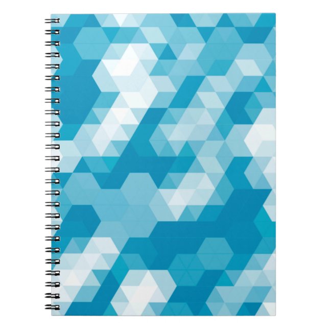Caderno Espiral padrão abstrato de formas geométricas de fundo (Frente)