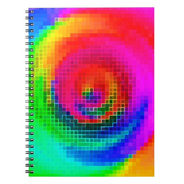 Caderno Espiral padrão abstrato, papel de parede geométrico multic (Frente)
