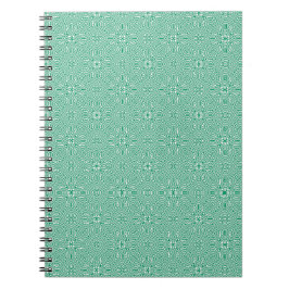 Caderno Espiral padrão abstrato verde e branco