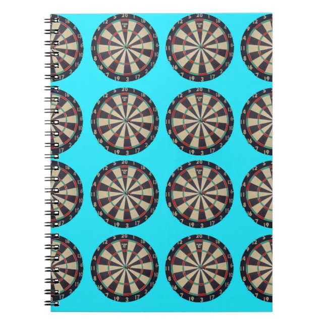 Caderno Espiral Padrão Aqua Dartboards (Frente)