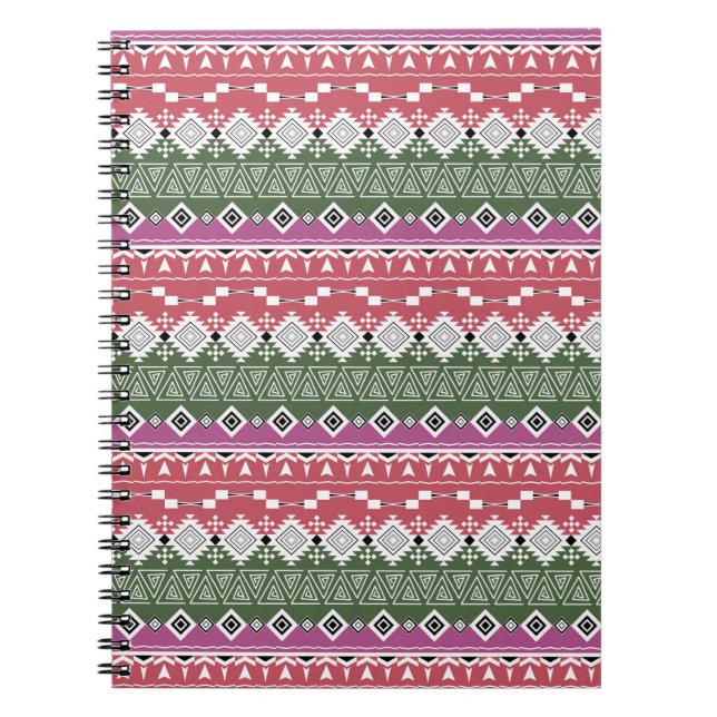 Caderno Espiral Padrão asteca. (Frente)