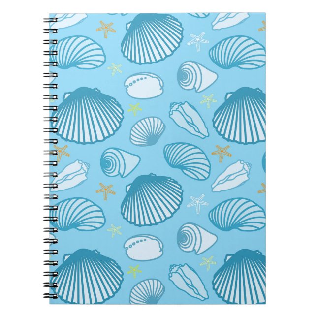 Caderno Espiral Padrão Azul Oceano (Frente)