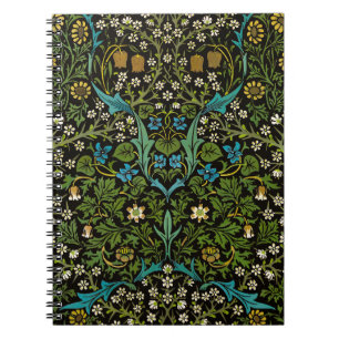 Caderno Espiral Padrão Blackthorn Vintage Fundo Preto Morris